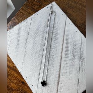 New Silver Black Flower Necklace 🖤